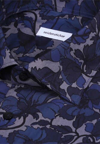 Coupe slim Chemise business 'Schwarze Rose' SEIDENSTICKER en bleu