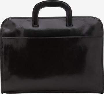 Valigetta ventiquattrore 'Borsa da lavoro uomo vera pelle con zip - Made in Italy' di I Fratelli in nero: frontale
