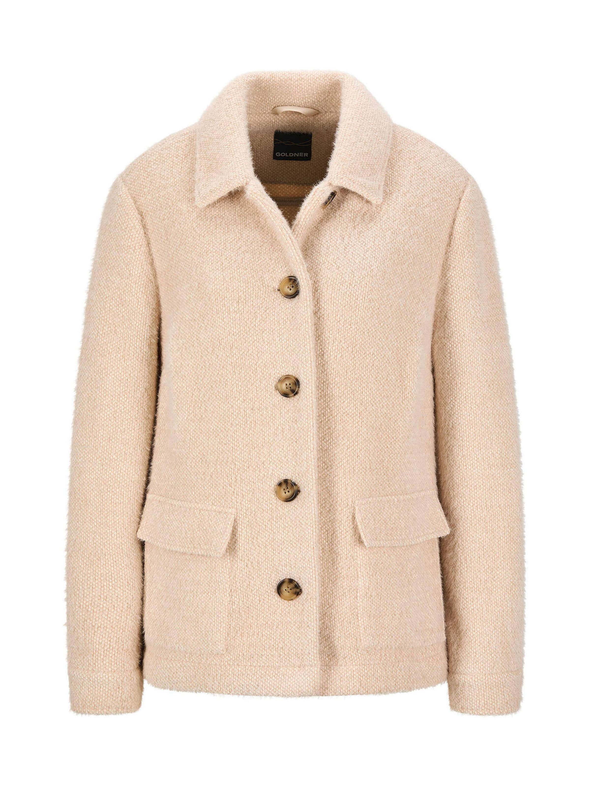 Goldner Strickjacke in Beige: Vorderseite