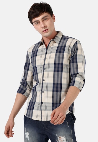 Campus Sutra Regular fit Button Up Shirt 'Zachary' in Blue: front
