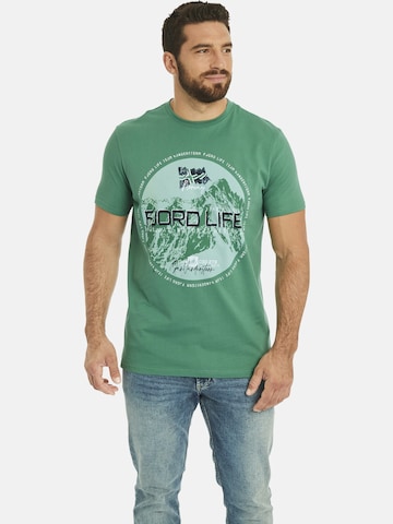 Jan Vanderstorm Shirt 'Benyamin' in Groen: voorkant
