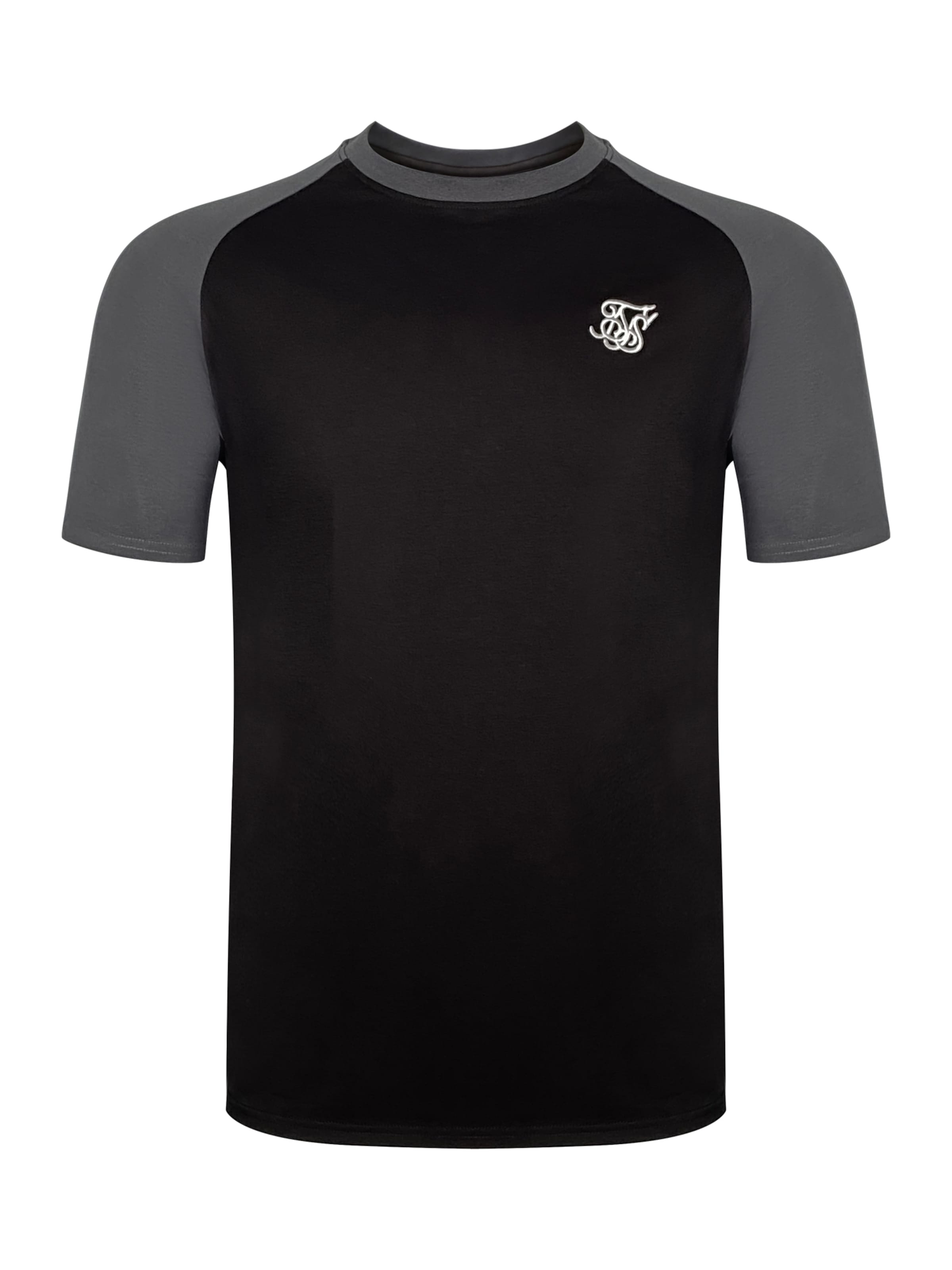 SikSilk T-Shirt en anthracite / noir / blanc, Vue avec produit