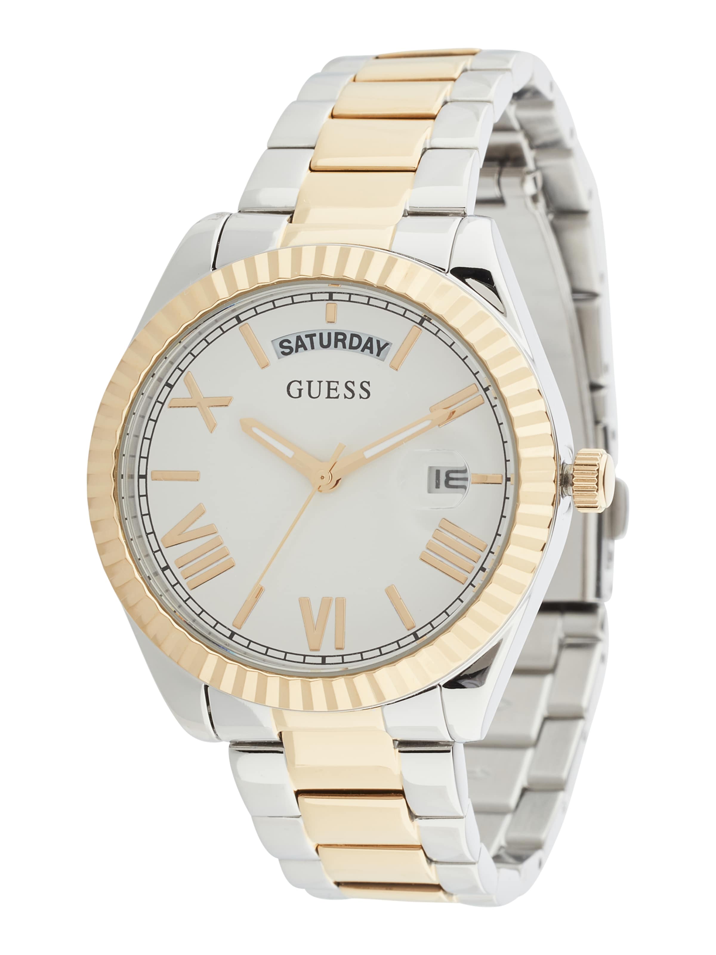 GUESS Zegarek analogowy w kolorze srebrny: przód