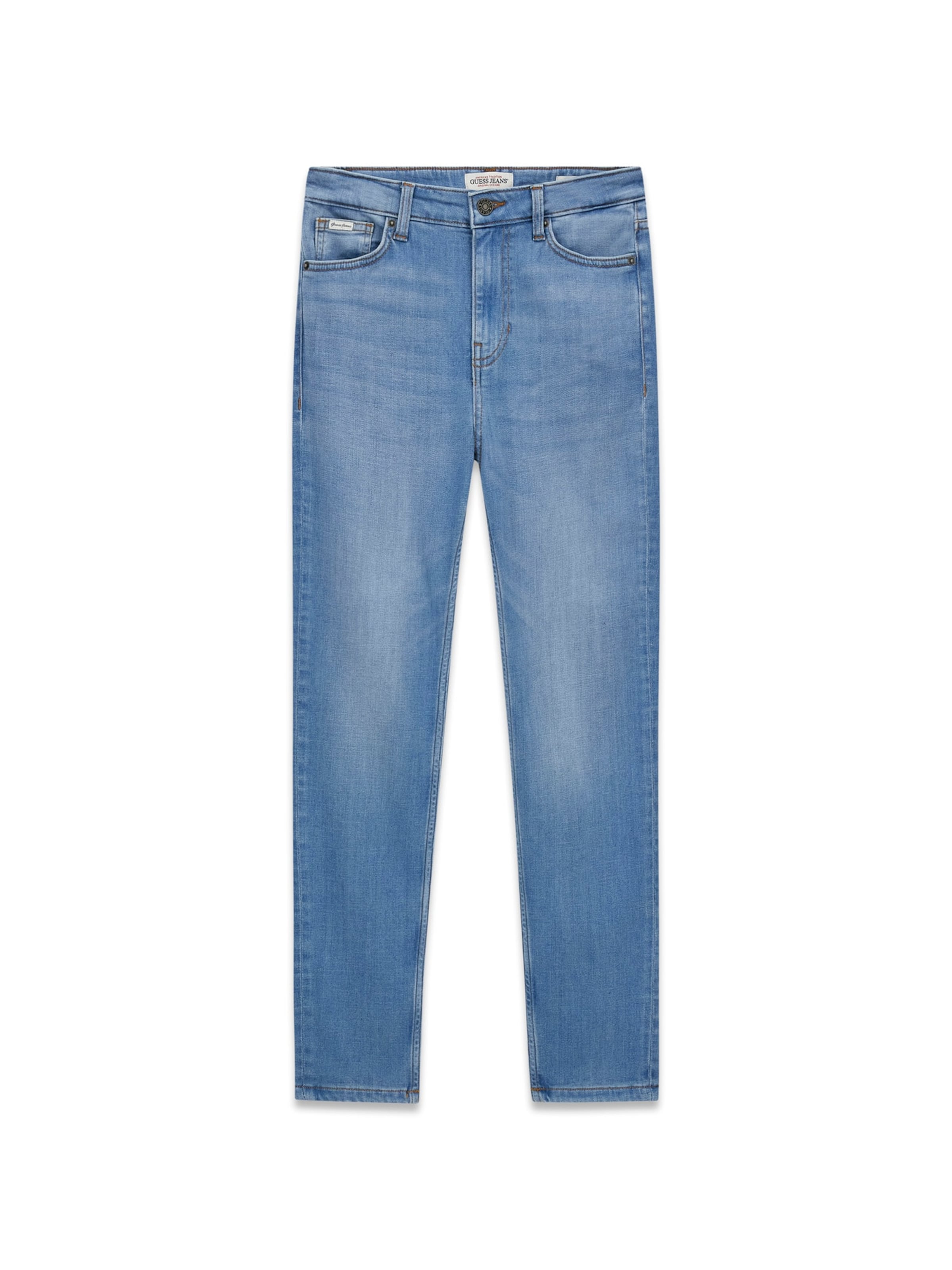 GUESS JEANS Kitsas Teksapüksid 'G05', värv sinine: eest vaates