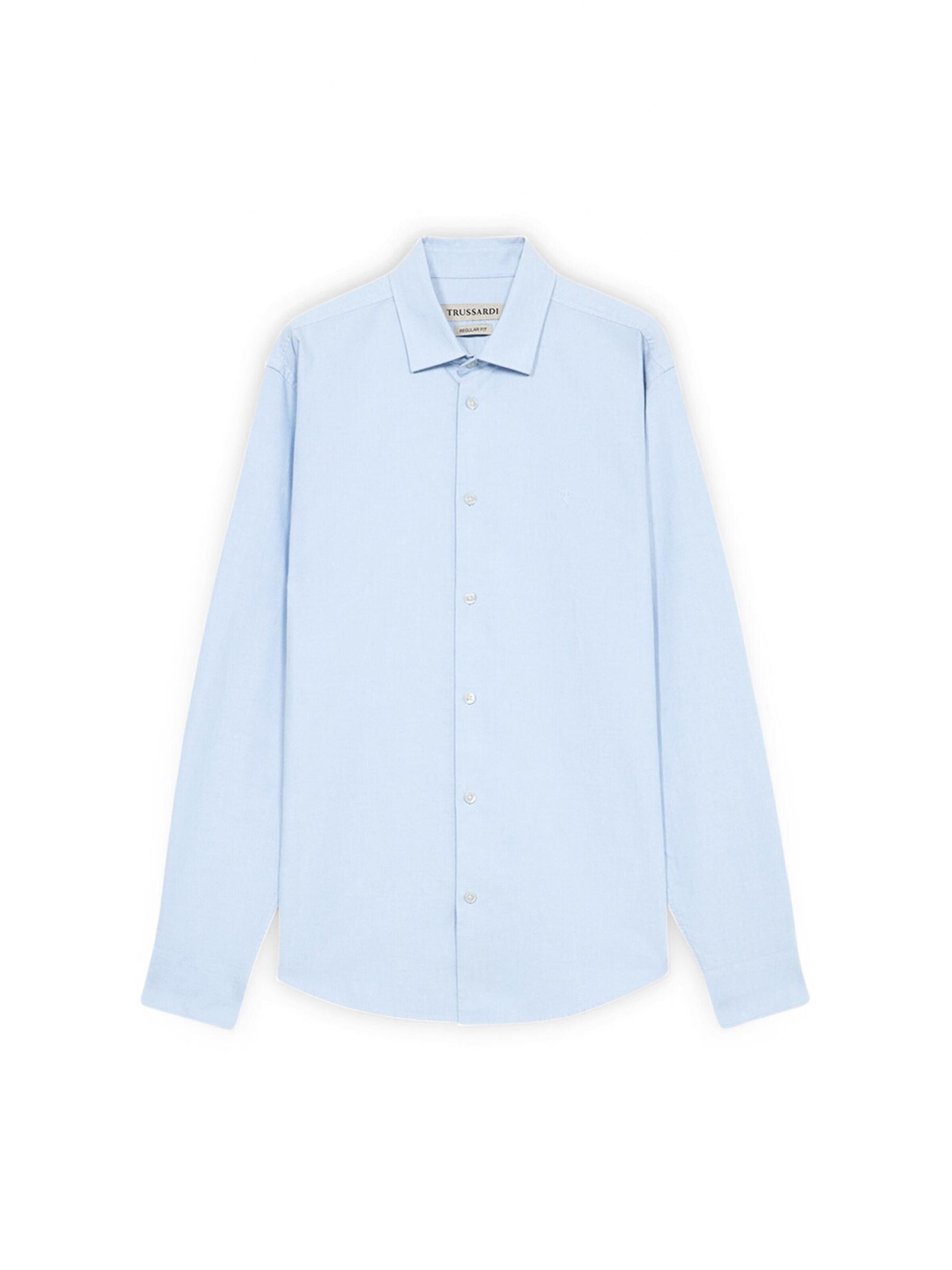 Trussardi Regular fit Button Up Shirt in Blue: front