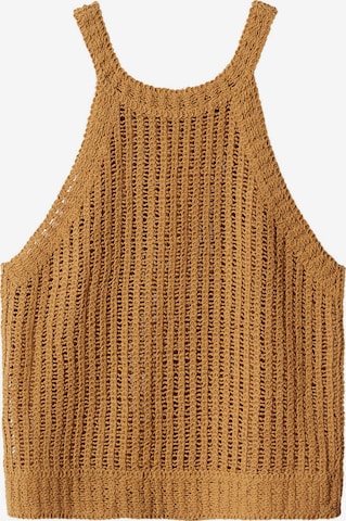 MANGO Knitted Top 'FUSTA' in Brown: front