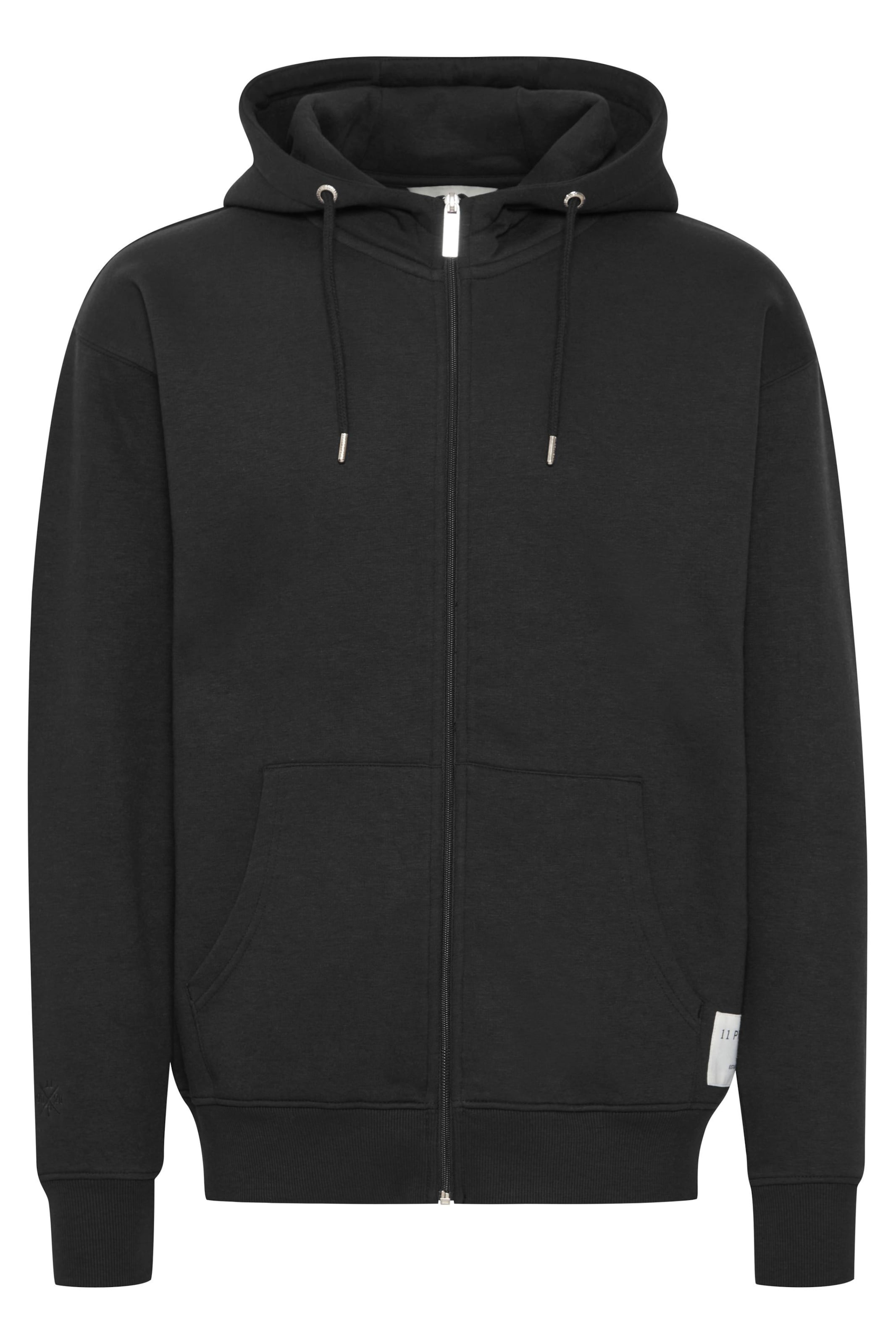 11 Project Sweatjacke in Schwarz: Vorderseite