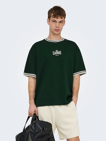 Only & Sons Футболка 'ONSLES CLASSIQUES CASPIAN' в Зеленый: спереди