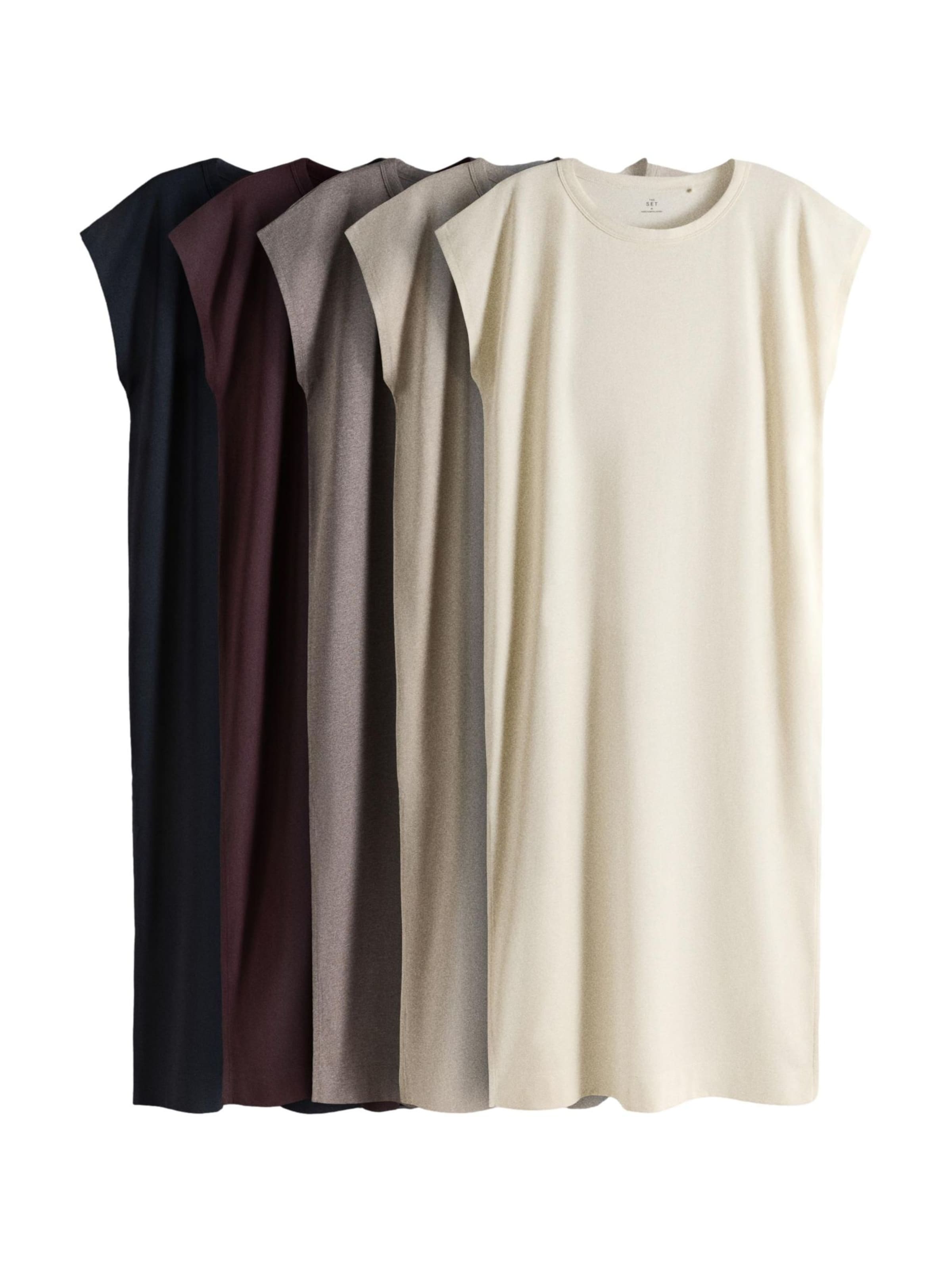 The Set Jurk in Beige: voorkant