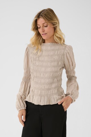 Cream Blouse 'Henva' in Beige: voorkant