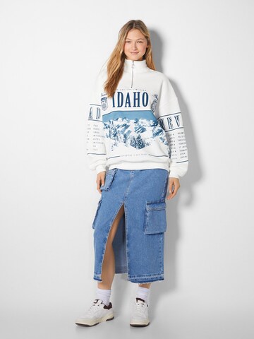 Bershka Sweatshirt in Weiß