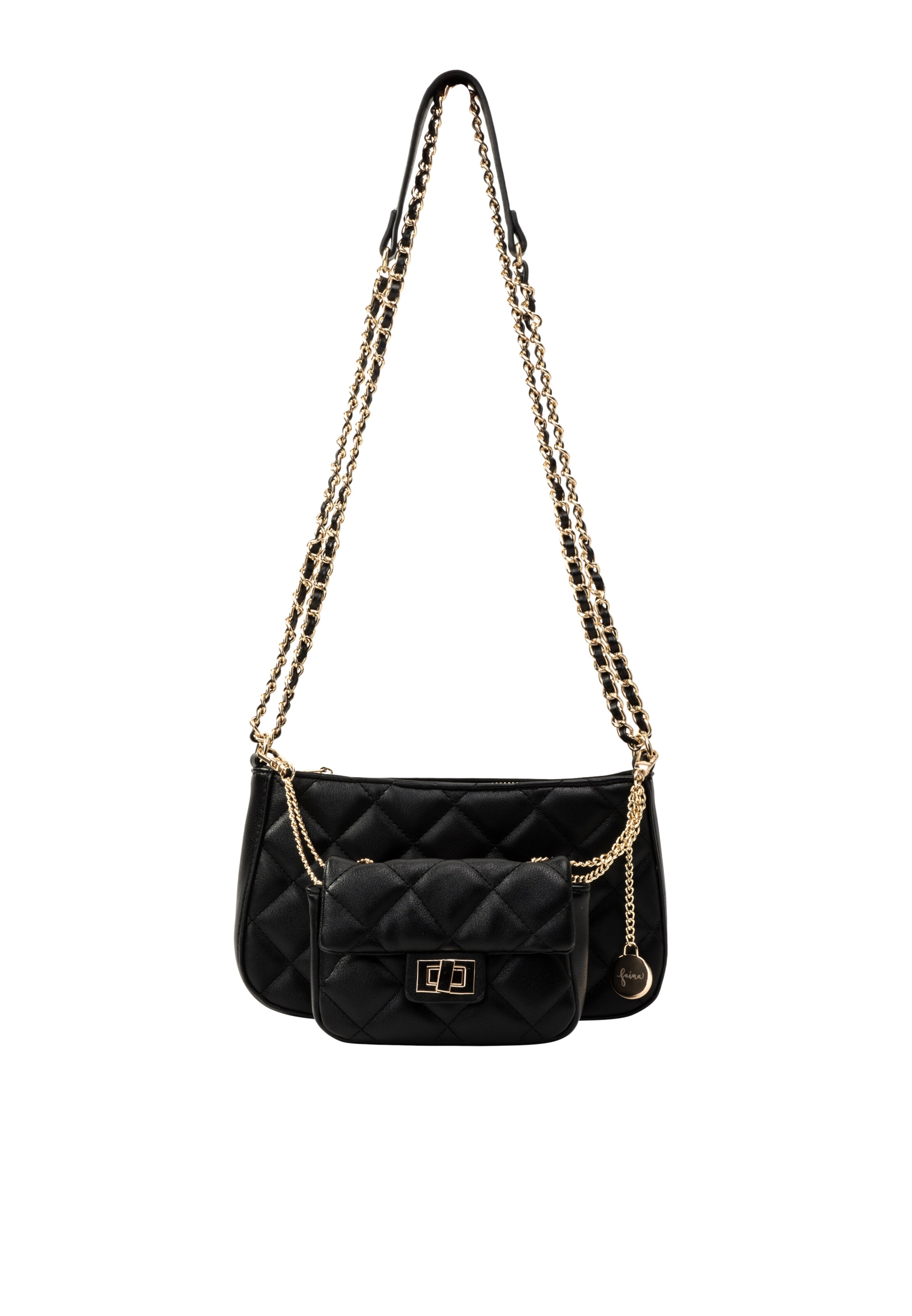 faina Τσάντα ώμου σε μαύρο: μπροστά