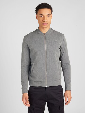 Les Deux Regular Fit Sweatjacke in Grau: Vorderseite