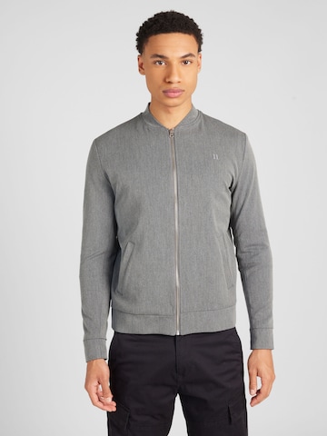 Les Deux Regular fit Zip-Up Hoodie in Grey: front