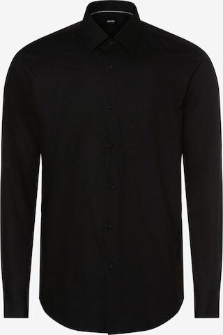 juoda BOSS Black Priglundantis modelis Marškiniai 'Hank': priekis