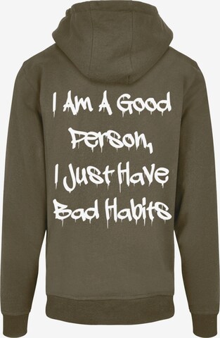Merchcode Sweatshirt 'Bad Habits' in Groen