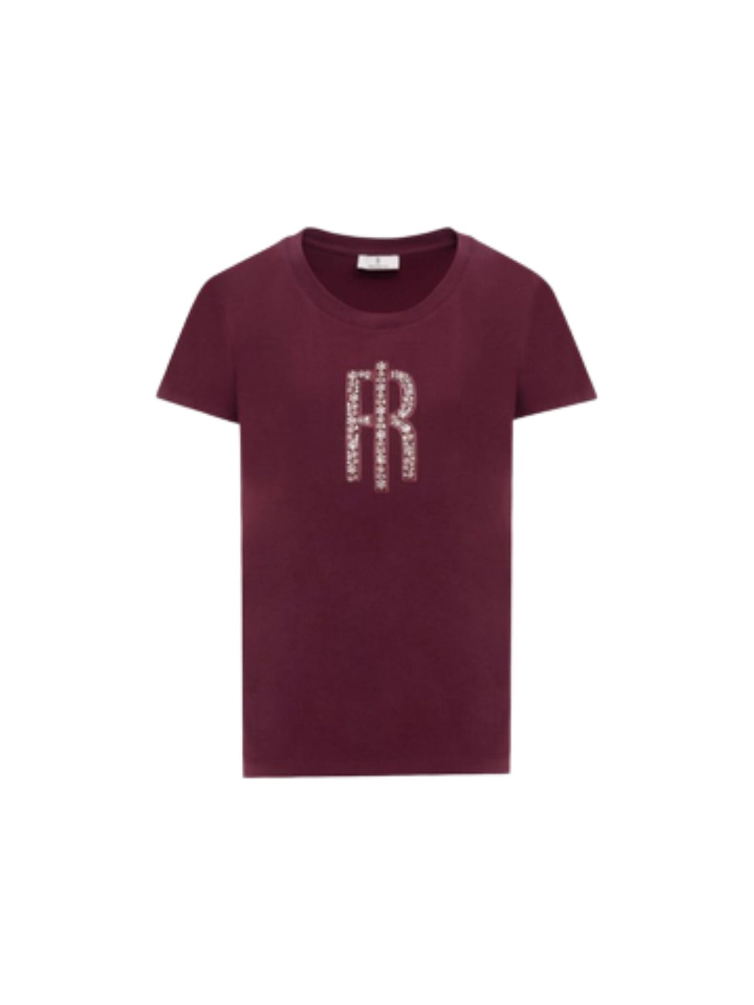 T-shirt 'T-shirt with jeweled logo' Fracomina en rouge : devant
