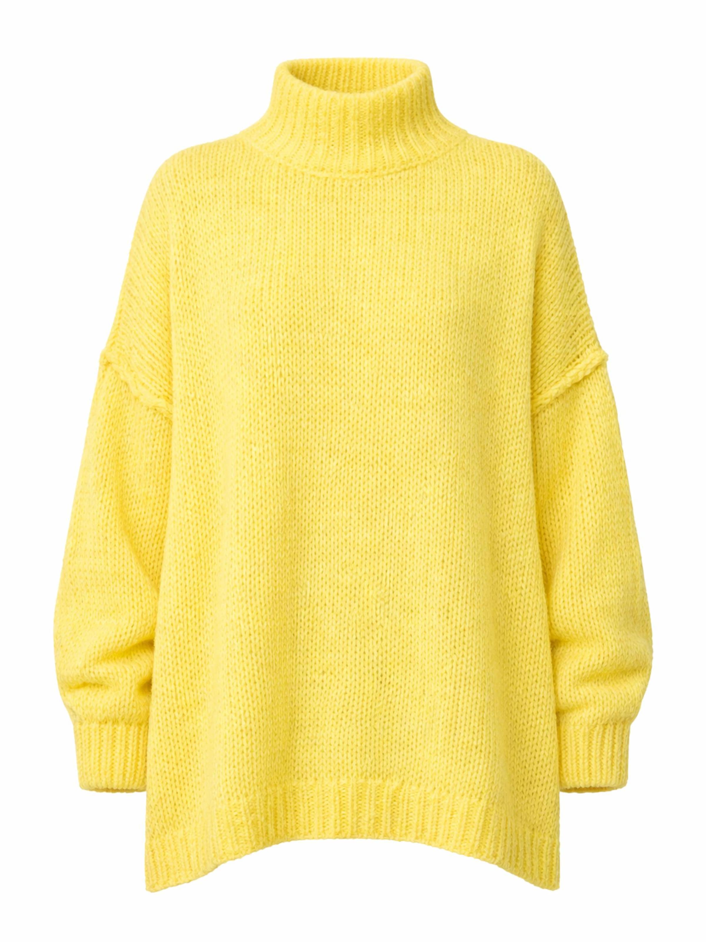 Worldclassca Oversized Sweater 'Strickpullover Oversized mit Stehkragen' in Yellow
