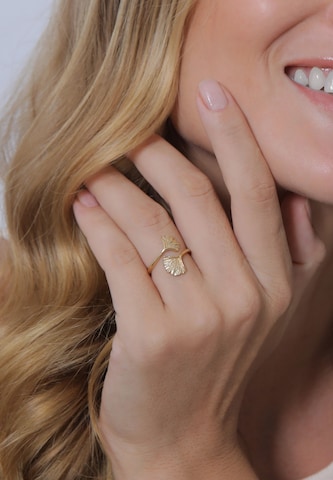 ELLI Ring 'Ginkgo' in Gold: predná strana