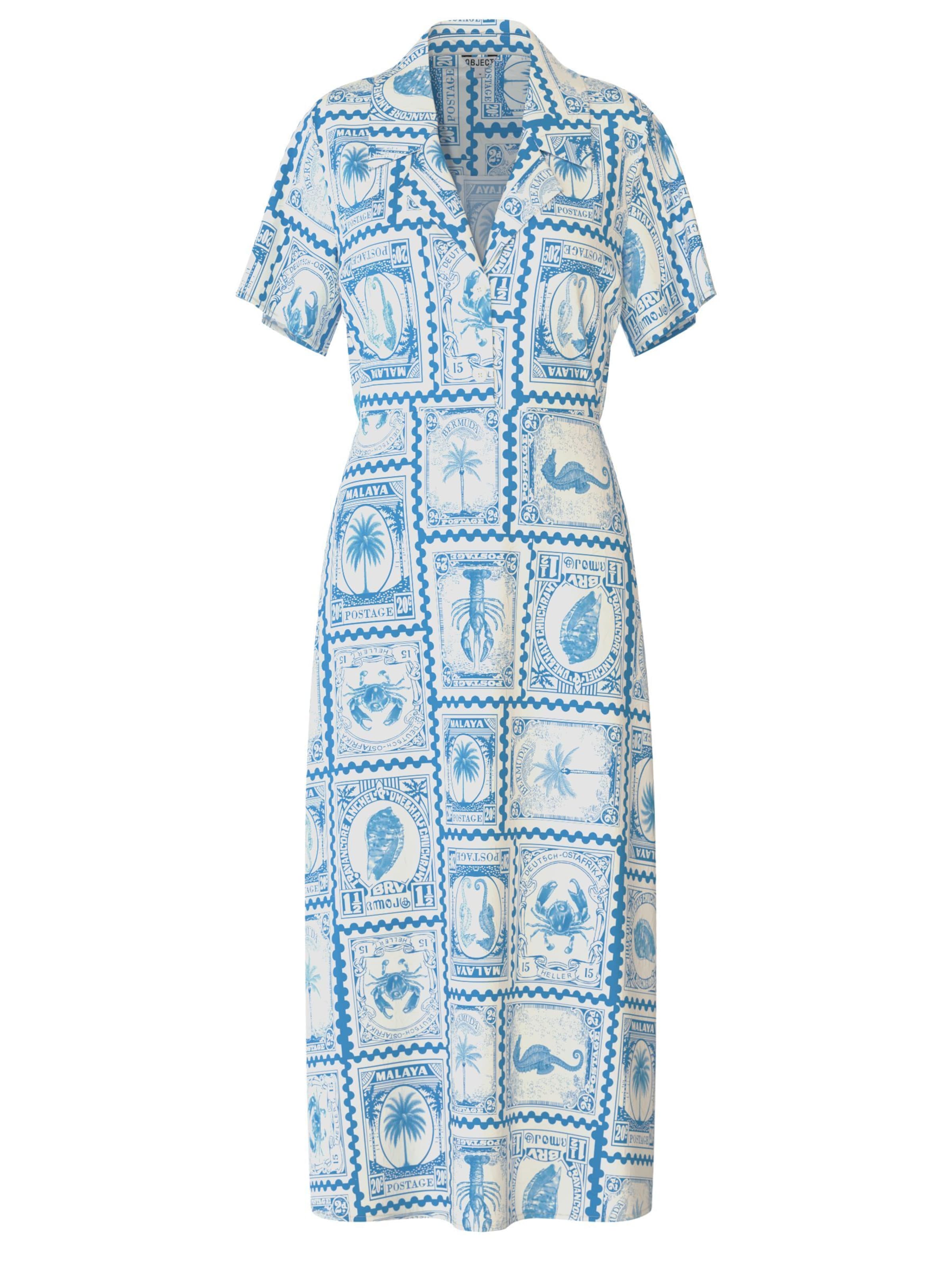 OBJECT Kleid 'OBJVima' in blau / hellgrau, Produktansicht