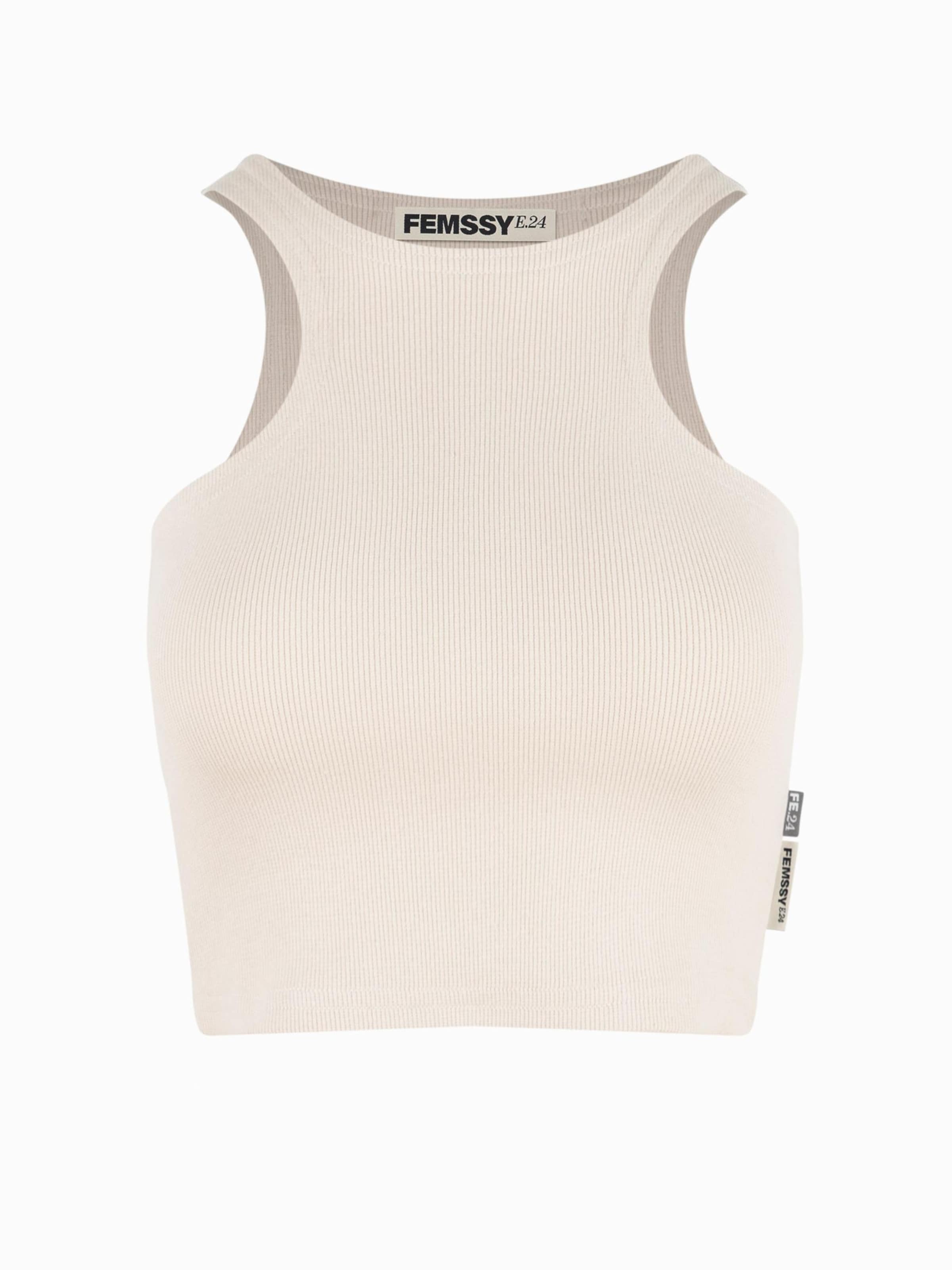 FEMSSY Top 'MIDLINE TOP BEIGE' in Beige: voorkant