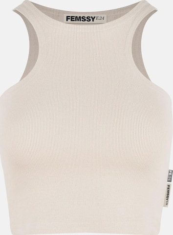 FEMSSY Top 'MIDLINE TOP BEIGE' in Beige: voorkant