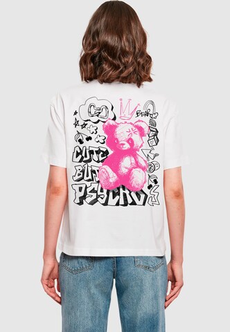 T-shirt 'Cute But Psycho' Miss Tee en blanc : devant