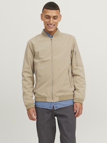 JACK & JONES Regular fit Between-season jacket 'JJRush' in Brown: front