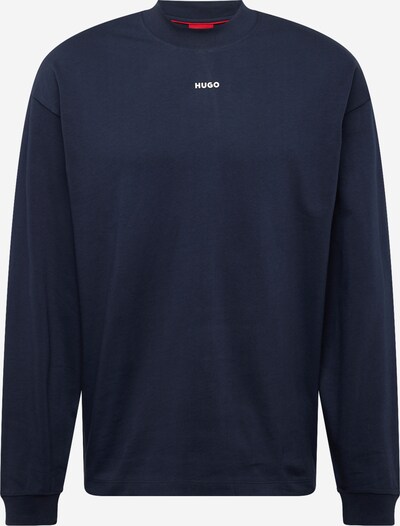 HUGO Sweat-shirt 'Daposo' en bleu marine / blanc, Vue avec produit