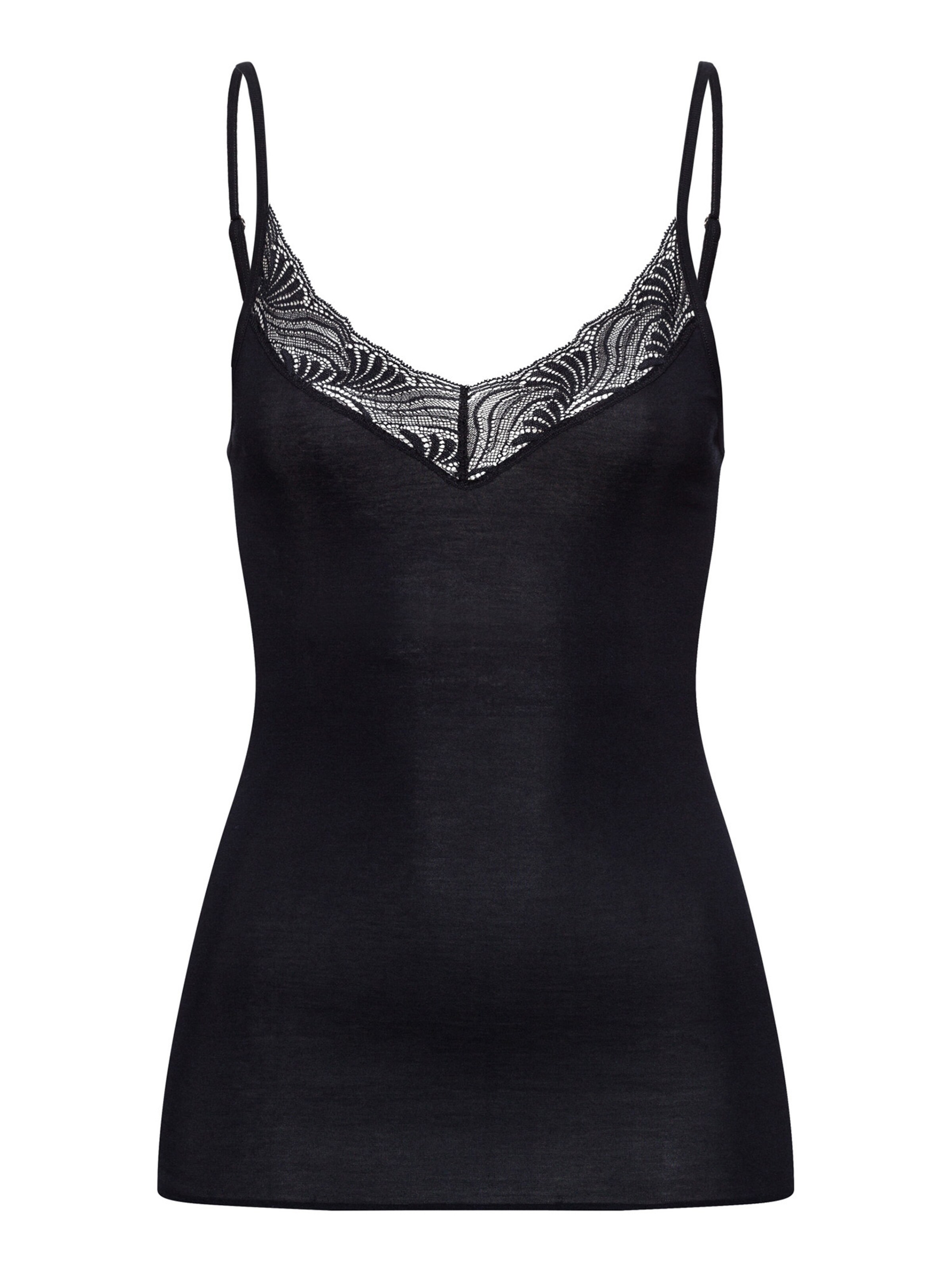 Hanro Top in Schwarz: Vorderseite