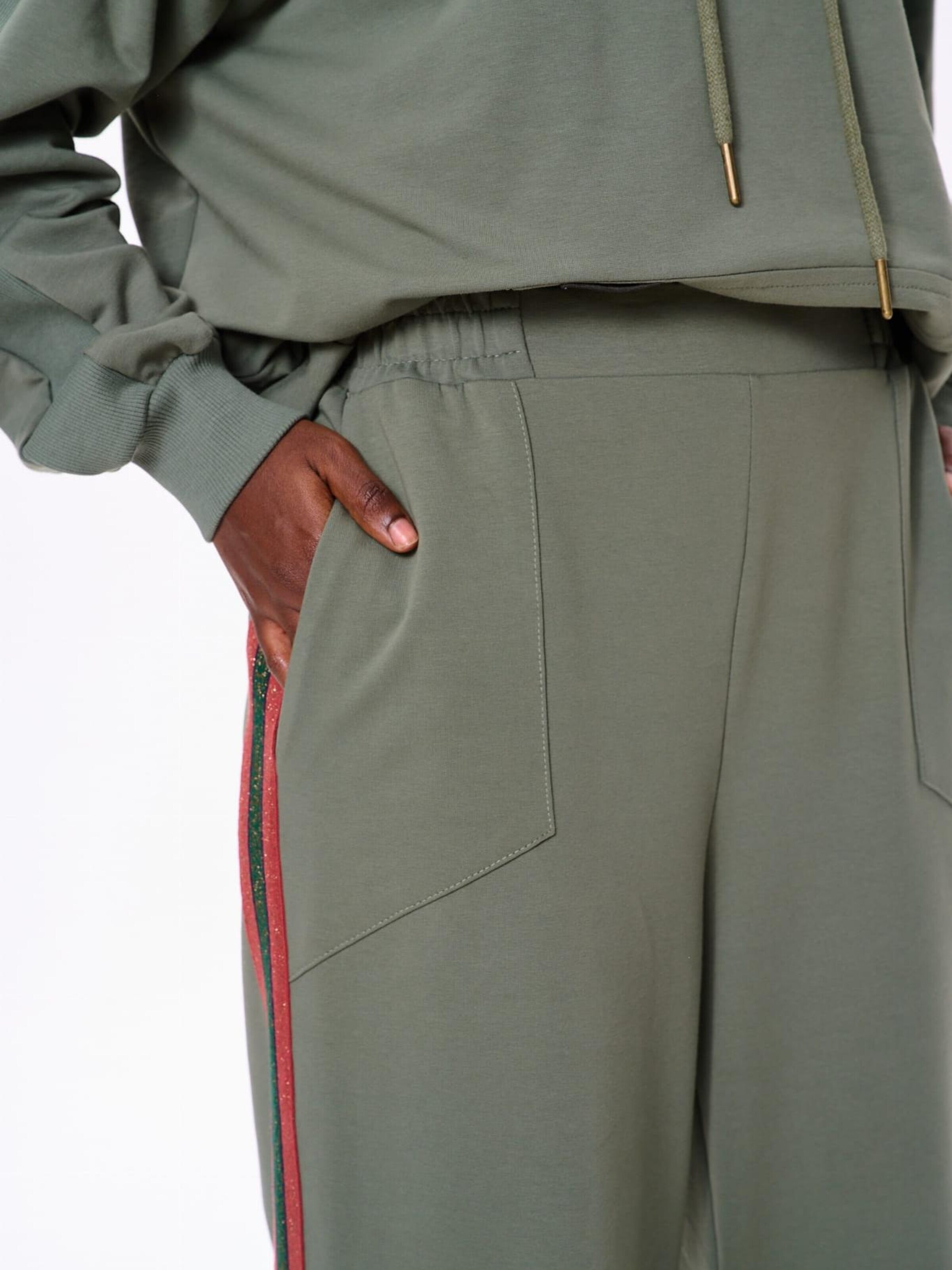 Blue Shadow Wide leg Pants in Green