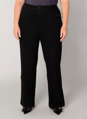 BASE LEVEL CURVY Regular Pants in Black: front