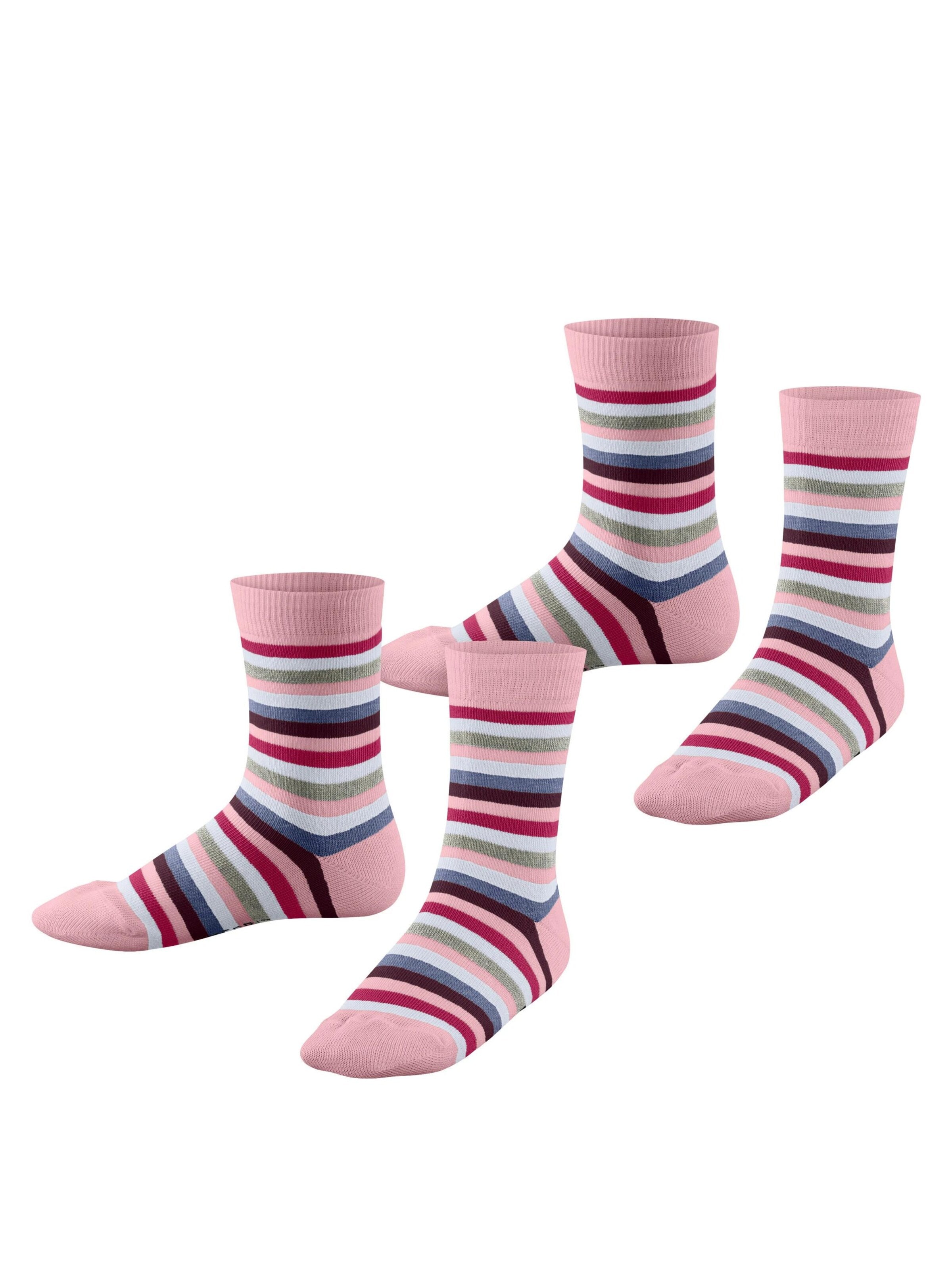 ESPRIT Socks 'Playful Stripe 2-Pack' in Red: front