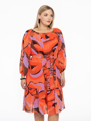 Yoek Dress in Orange: front