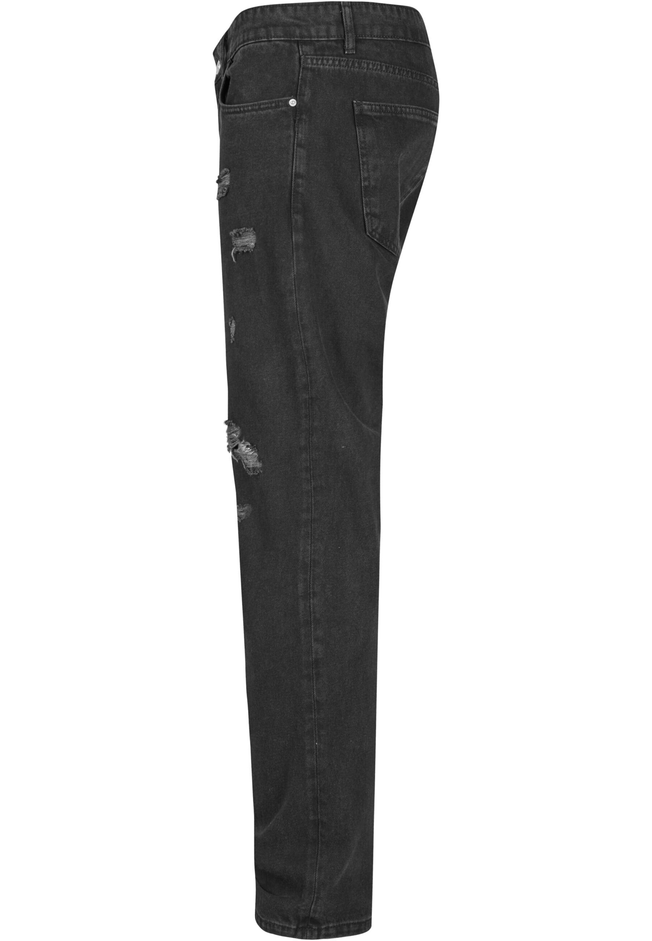 2Y Premium Tapered Jeans in Schwarz