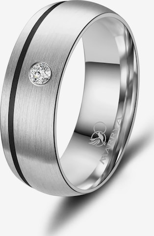 MARRYA Ring 'MARRYA ES-05 Ehering aus Edelstahl – Silberfarben & Schwarz' in White: front