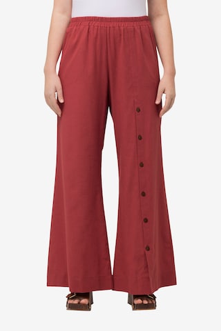 Ulla Popken Wide leg Broek in Rood: voorkant