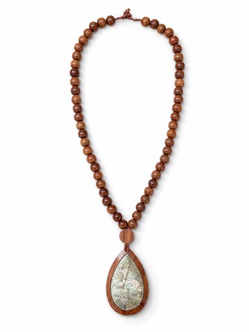 COLLEZIONE ALESSANDRO Necklace 'Luna' in Brown: front