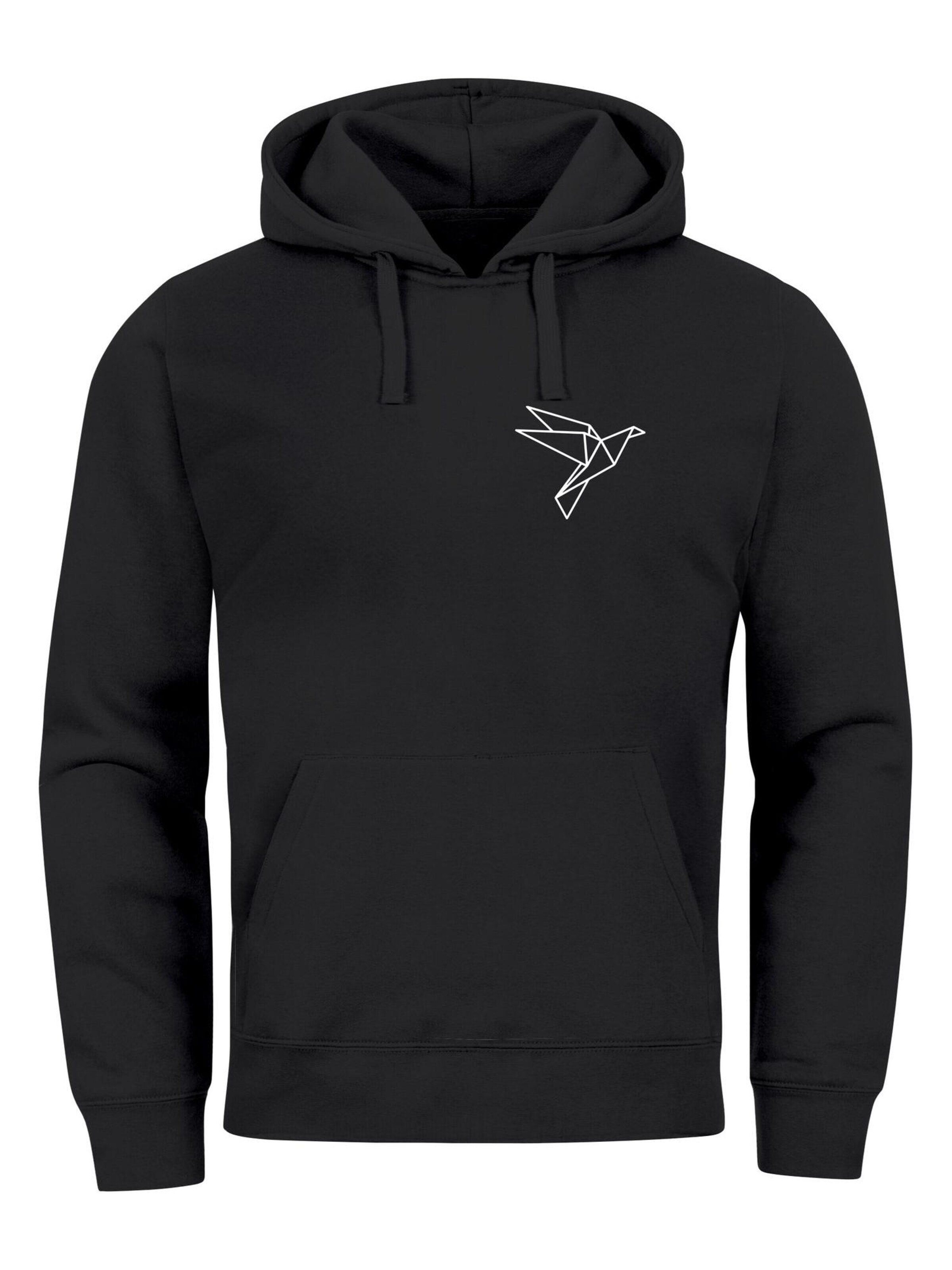 Neverless Sweatshirt 'Origami Vogel'‌‌‌‌‌‌‌‌‌‌ in Schwarz: Vorderseite