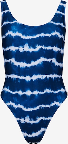 Superdry Bralette Swimsuit in Blue: front