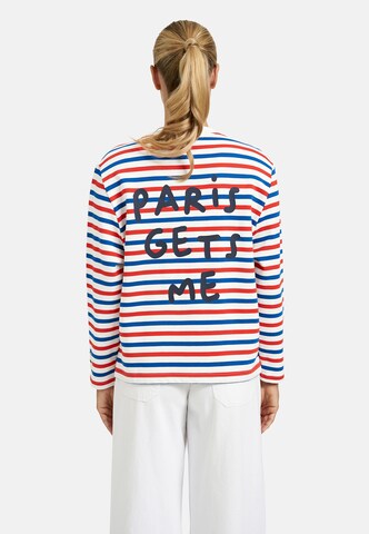 Smith&Soul Gestreiftes Boxy Sweatshirt mit Backprint in Blau