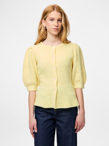 PIECES Knit cardigan 'PCSilly' in Yellow: front