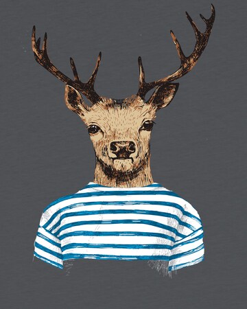 watabout.kids Shirt 'Hirsch' in Grey