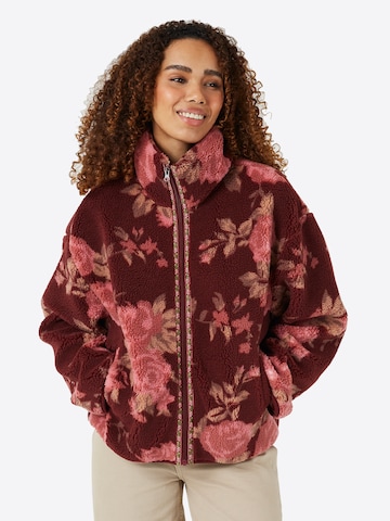 BRAVE SOUL Fleece jas in Rood: voorkant