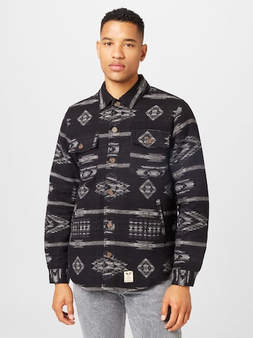 Fat Moose Comfort fit Button Up Shirt 'Magnus' in Black: front