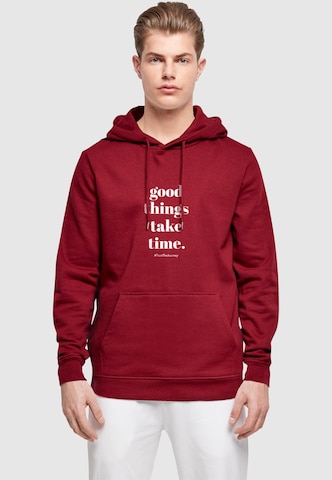 Merchcode Sweatshirt 'Good Things Take Time' in Rot: Vorderseite