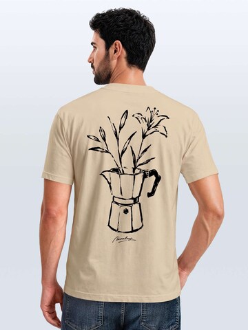 Neverless Shirt 'Mokka Flowers' in Beige