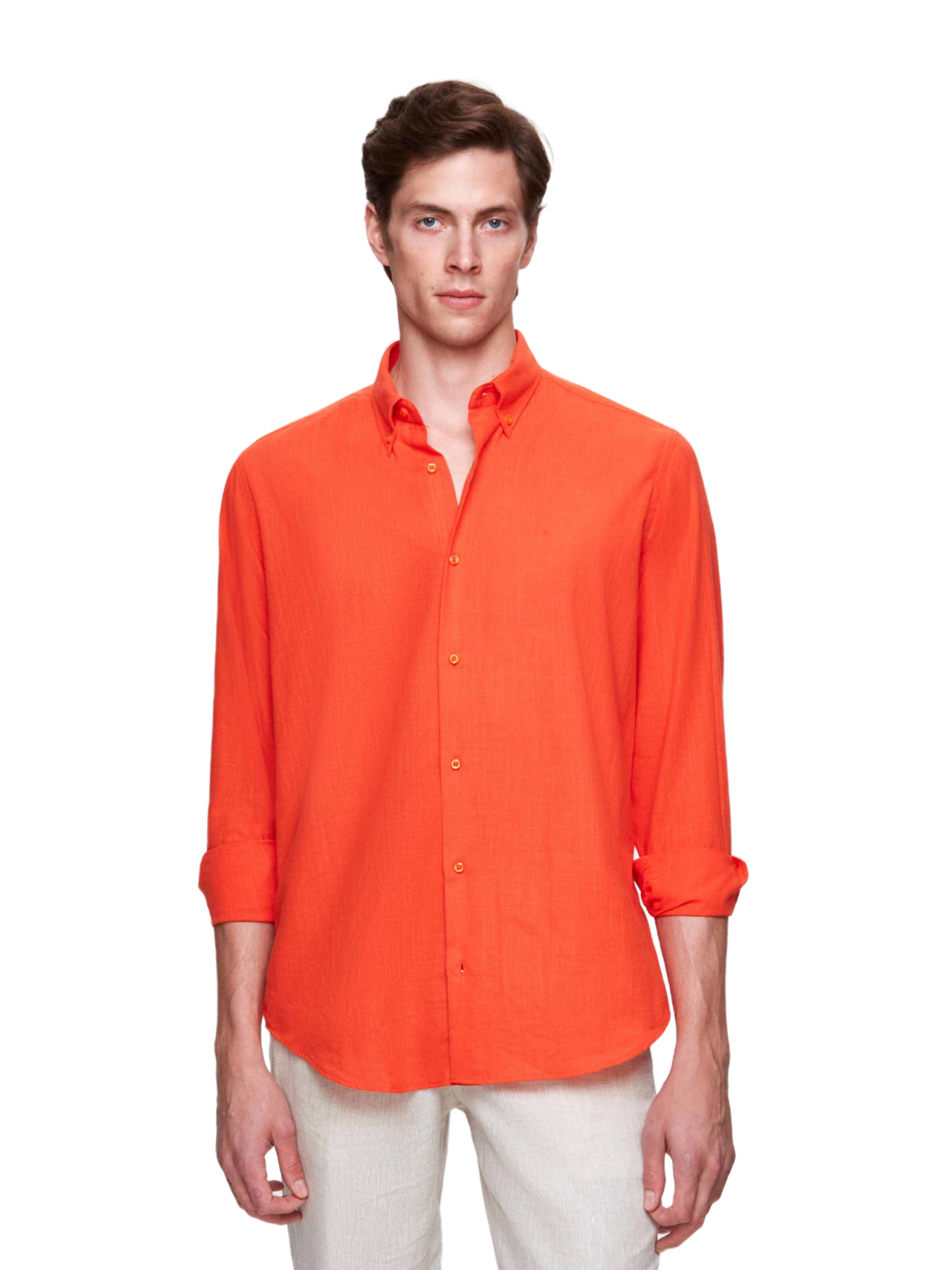 D’S Damat Regular fit Button Up Shirt in Orange: front