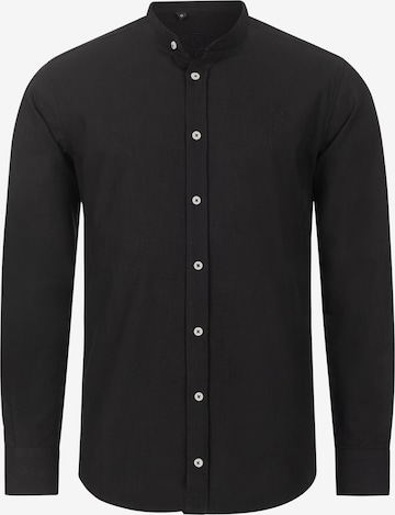Indumentum Regular fit Button Up Shirt in Black: front
