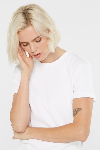SENSES.THE LABEL Basic T-Shirt aus Interlock-Jersey in Weiß